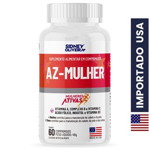 A-Z Mulher Made In Usa 60 Comprimidos Mulheres Ativas Sidney Oliveira